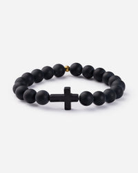 Cruz Negra Clássica - Pulseira Cristã