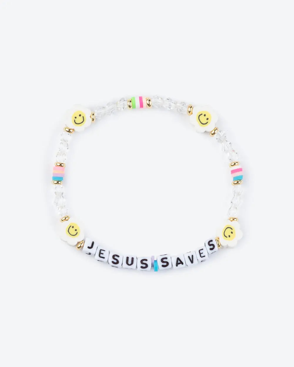 Pulseira de Letras - Jesus Saves - Pulseira Cristã